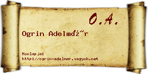 Ogrin Adelmár névjegykártya